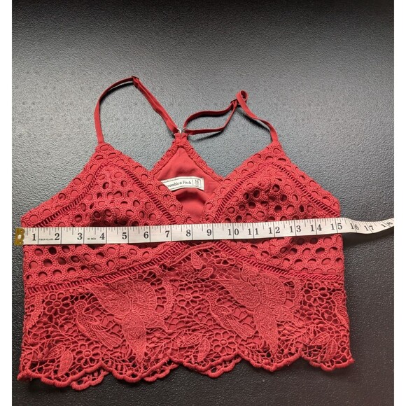 Abercrombie & Fitch Crop Top Crochet Bohemian Festival Floral Size Medium - Picture 4 of 10